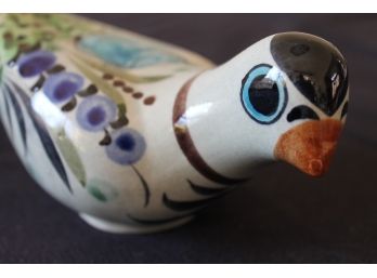 Gorgeous Hand Painted + Signed Ceramic Bird! Made In Mexico