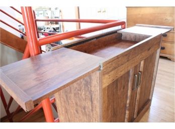 Cool 2 Door Expandable Wood Grained Bar Cabinet