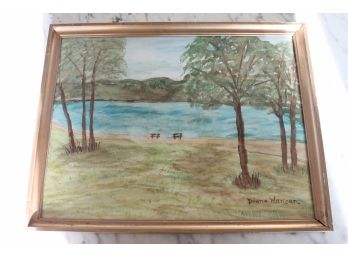 Framed Watercolor Painting By Diane Hansen