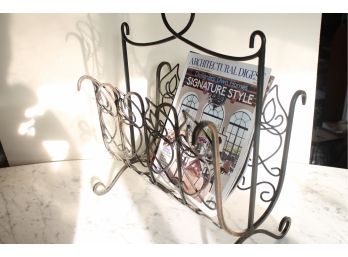DELICIOUS Vintage Wrought Iron MID CENTURY Magazine Holder, Very Cool!