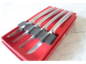 Great Set Of 4 GERBER MIMING 8.5' Steak Knives By Dean Pollack. In The Permanent MOMA Collection, Mid Century!