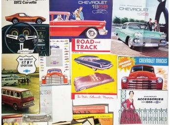 Vintage Car Brochures, Clippings, And Photographs 'V'