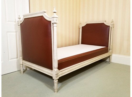 Neoclassical Leather And Painted Wood Daybed By Julia Gray