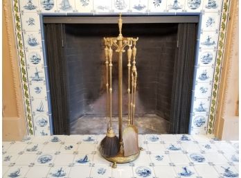 Antique Brass Fireplace Tools