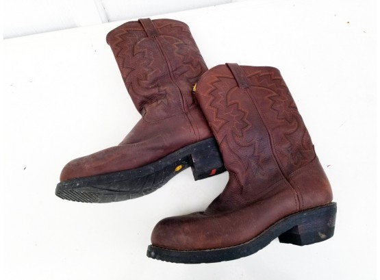 Men's 9.5 Vibram Rocky Boots In Brown Leather