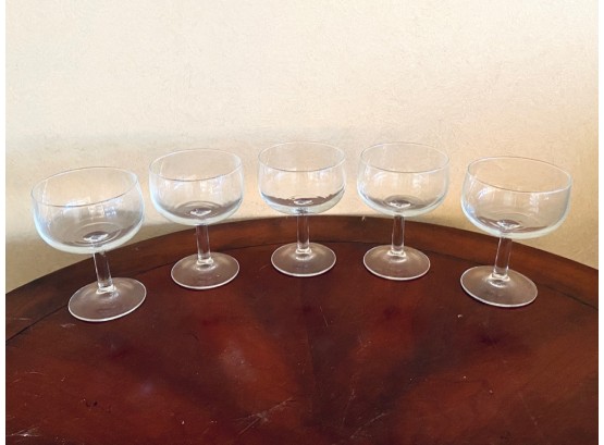 Set Of 5 Mid-century French Champagne Goblets