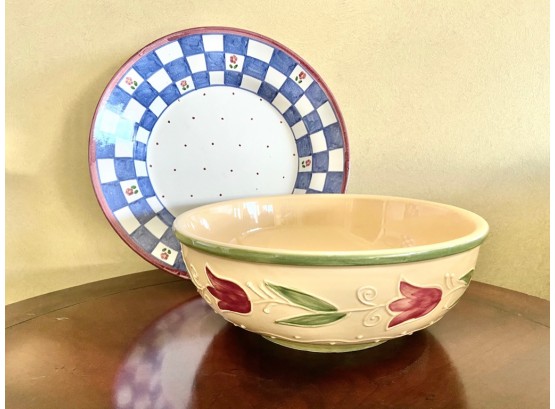 Vintage Hand Painted Ceramic Serveware