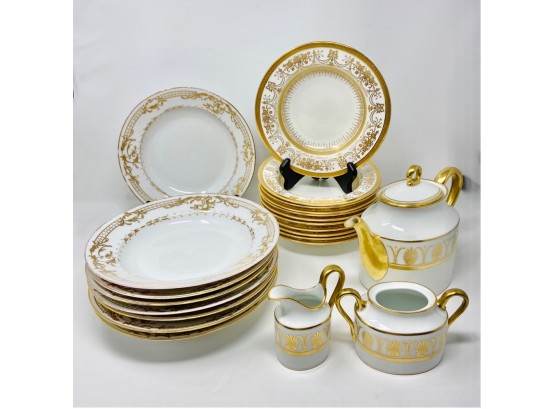 Mixed Gold Accent China- Burley & Co, Cauldon England China, Dresden Porcelain
