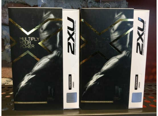 (2) Pairs Of 2XU Human Performance Unisex Large Compression Calf Guards, Retail $100