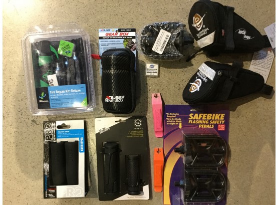 Mixed Lot Of Genuine Innovations Delux Tire Repair Kit, Gear Box, And Bike Accessories, Retail $124 Total