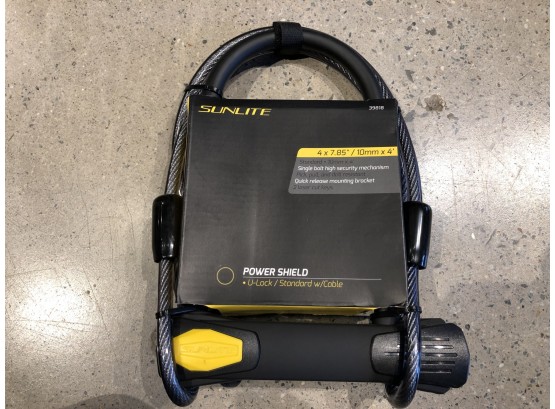 SUNLITE Power Shield, U-lock With Cable, Retail $36