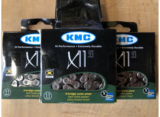 (3) KCM Bike Chains, 11 Speed, X11.93, $156 Retail Total