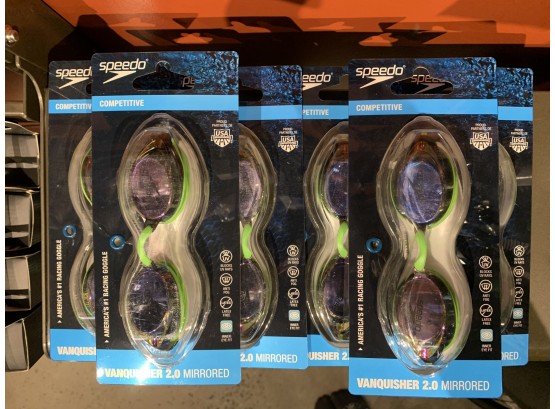 Six Pairs Of Speedo Competitive Mirrored Swim Goggles