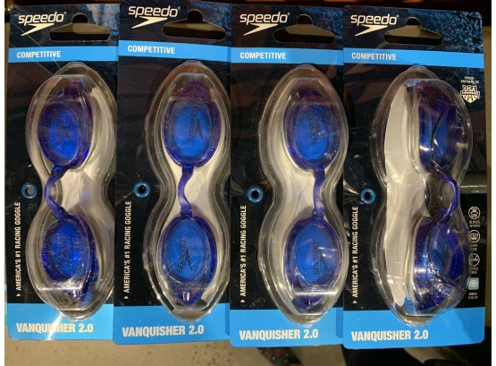Four Speedo Racing Swim Goggles