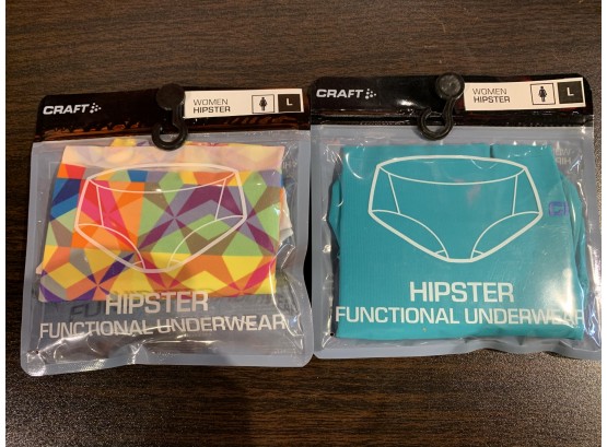 Two Pairs Of Women’s Hipster Functional Underwear, Size L, Retail $50
