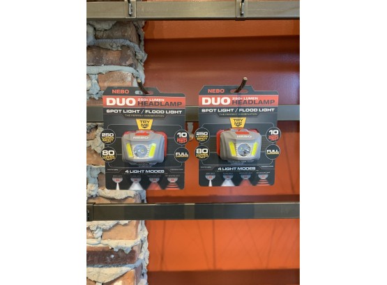 Two Nebo Duo 250  Headlamps, Retail $50
