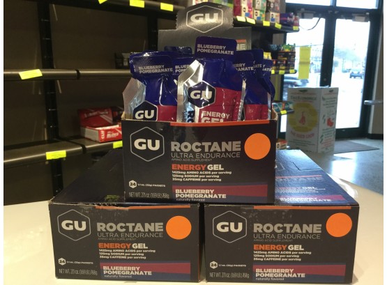 (65) GU Roctane Ultra Endurance Energy Gel, Blueberry Pomegranate, Retail 161.85