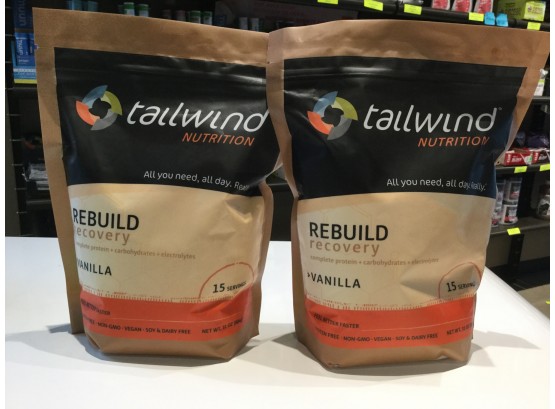 (2) Tailwind Nutrition Rebuild Recover Powder Vanilla, Retail $90