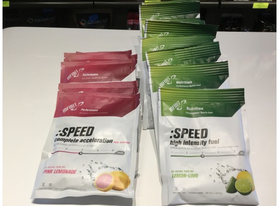 (16) 6 Infinit Performance: Speed Pink Lemonade, 10 Infinit Nutrition: Speed Lemon-lime, Retail 52.64