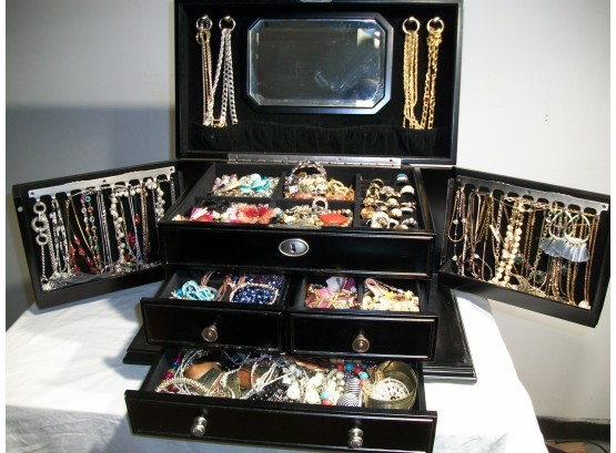 FANTASTIC Huge Estate Jewelry Box 'PACKED TO THE GILLS' - VERY Large Box  WOW !