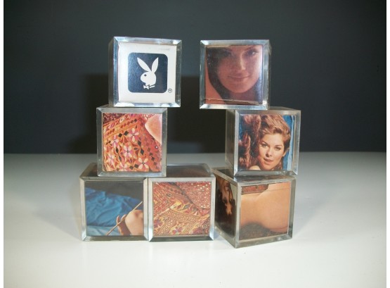 Fantastic RARE Vintage 1971 PLAYBOY Lucite Cube Puzzle - (Playboy Playmate) Eight Pieces