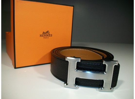 Hermes STYLE 'H' Belt 'Brushed Silver' Finish (Reversible) - Excellent Condition