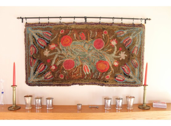 Incredible Vintage Hand Hooked Tapestry Wall Hanging ! Very Valuable!