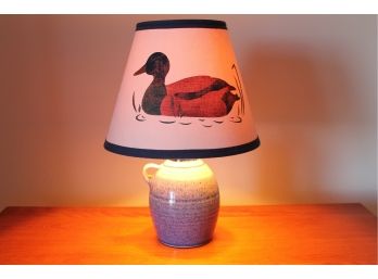 Nice CERAMIC Base With Duck Shade Table Lamp!