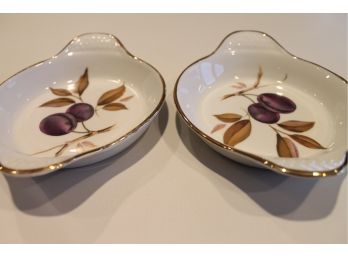 Beautiful Pair Of Hand Painted Royal Worcester Evesham Gratin Serving Dish. Made In England