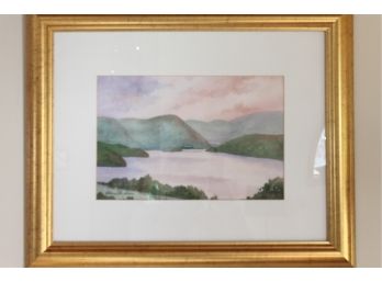 Beautiful Watercolor Named 'HUDSON RIVER FROM COLD SPRING' By PATRICIA COLIN BROWN