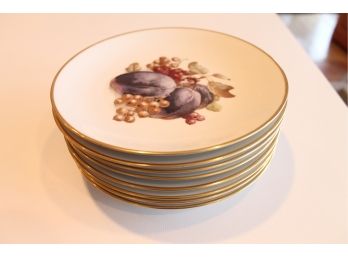 Set Of 8 ESCHENBACK BARONET Hand Painted China Dessert Plates! Made In Bavaria