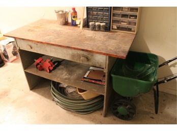 Great Vintage Work Bench + Storage Cabinet. Use It For Potting Plants!