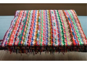 Muticolor Large Vintage HANDMADE AFGHAN  Crochet Blanket Or Throw! #1 Of 3