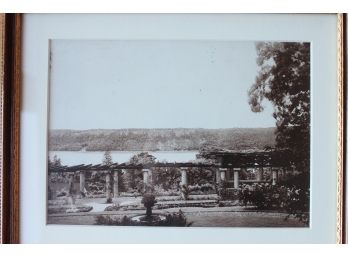 Nice Sepia Toned Photograph Of An Ancient Garden With Columns