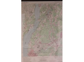 US GEOLOGICAL SURVEY MAP, 1 Of 3, Wappingers Falls And Surrounding Areas Including Beacon! Framed Map
