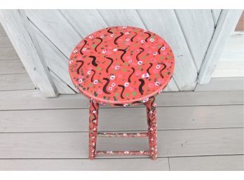 Funky Unique ONE OF A KIND Hand Painted Stool!