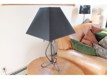 Super WROUGHT IRON + Black Shade Table Lamp