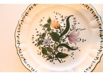 Large Italian Hand Painted Flower Dish Signed S.M. Andrea! Made In Italy