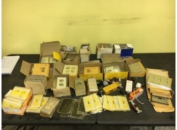 Huge Table Lot Of NOS Plate Covers Switches, Outlets