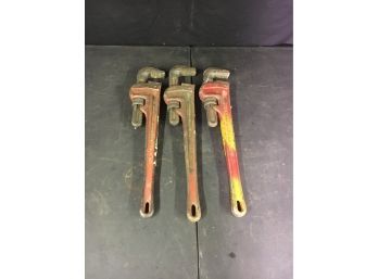 Lot Of 3 Ridgid 18” Pipe Wrenches