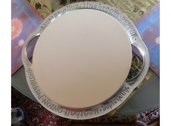 Lenox Butlers Pantry Holloware Pizza Stone Serving Tray Set