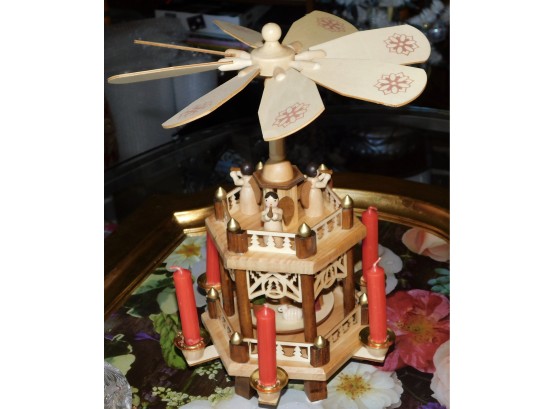 Vintage Christmas Weihnachts Pyramid Nativity German Wooden 2 Tier Windmill