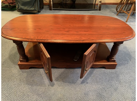 Stunning Solid Wood Coffee Table With Cabinet
