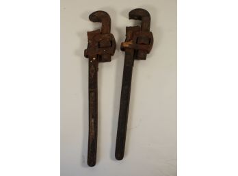 Lot Of 2 Antique Pipe Wrenches Walworth & Stillson