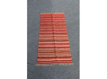 Vinatge Loom Woven Rug Beautiful Flat Weave Runner