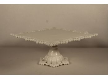 Beautiful Large Milk GLass Cake Stand