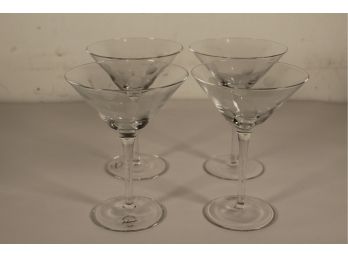 Hand Blown Artland Martini Glass Set Of 4