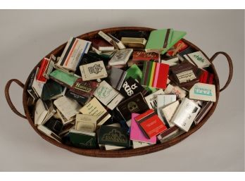 Vintage Match Book Collection In Large Basket