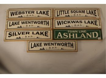 Vintage Lot Of Rustic Look Wooden Signs Lot Of 7