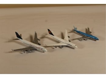 Lot Of 3 Toy Model Airline Advertising Planes KLH Canada Lufthansa